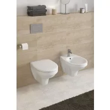   Cersanit Delfi öblítőperemes fali kerámia WC csésze antibakteriális Duroplast ülőkével, fehér K97-140