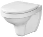 Cersanit Delfi öblítőperemes fali kerámia WC csésze antibakteriális Duroplast ülőkével, fehér K97-140