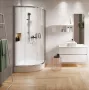 Cersanit Arteco negyedköríves zuhanykabin 90x90x190 cm átlátszó üveggel és CleanPro bevonattal, króm profil S157-002