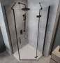 Cersanit Jota ötszögletű 80x80x195 cm zuhanykabin átlátszó üveggel, jobbos/fekete profil S160-011