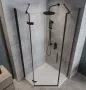 Cersanit Jota ötszögletű 80x80x195 cm zuhanykabin átlátszó üveggel, balos/fekete profil S160-012