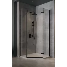   Cersanit Jota ötszögletű 90x90x195 cm zuhanykabin átlátszó üveggel, jobbos/fekete profil S160-015