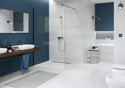 Cersanit Mille Walk-in zuhanyfal 100x200 mm átlátszó üveg, fekete profilszín S161-003