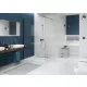 Cersanit Mille Walk-in zuhanyfal 100x200 mm átlátszó üveg, fekete profilszín S161-003