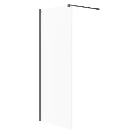 Cersanit Mille Walk-in zuhanyfal 80x200 mm átlátszó üveg, fekete profilszín S161-007