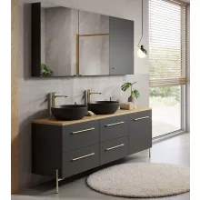   Cersanit Larga tükrös szekrény 40x80 cm, antracit S164-033