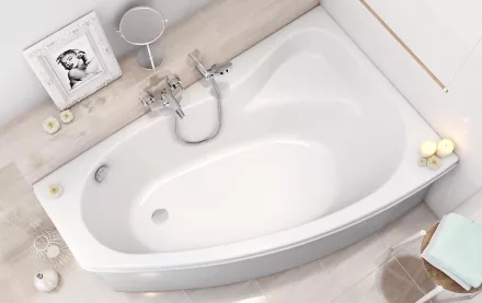Cersanit Sicilia 160x100 jobbos aszimmetrikus akril kád +ajándék kádlábbal S301-037