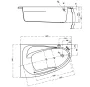 Cersanit Joanna New 140x90 balos aszimmetrikus akril kád S301-165 +ajándék kádlábbal