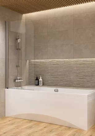 Cersanit Easy nyíló kádparaván 70x140 cm átlátszó üveggel és CleanPro bevonattal, króm profil S301-289