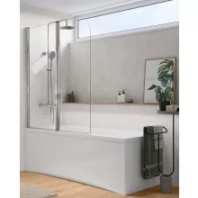   Cersanit Easy nyiló kádparaván 115x140 cm átlátszó üveggel és CleanPro bevonattal, króm profil S301-290