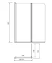 Cersanit Easy nyiló kádparaván 115x140 cm átlátszó üveggel és CleanPro bevonattal, króm profil S301-290