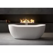   Cersanit Inverto szabadon álló ovális akril kád 180x80 cm, Click-Clack lefolyógarnitúrával, fehér S301-372
