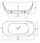 Cersanit Inverto szabadon álló ovális akril kád 180x80 cm, Click-Clack lefolyógarnitúrával, fehér S301-372