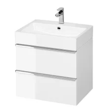   Cersanit Virgo 60 fényes fehér mosdószekrény mosdóhoz, króm fogantyúval S4019-003