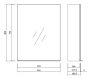 Cersanit Virgo szürkés tölgy tükrös szekrény 60, fekete fogantyúval S522-016