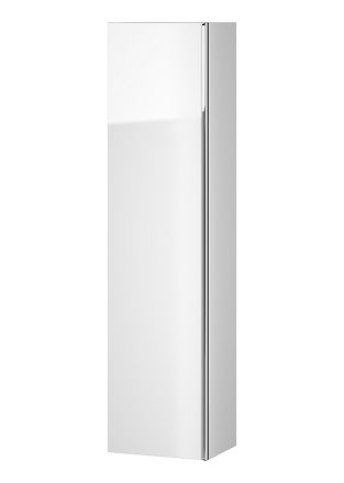 Cersanit Virgo magas szekrény 160x40 cm üveg polcokkal, fényes fehér felülettel és króm fogantyúval S522-032