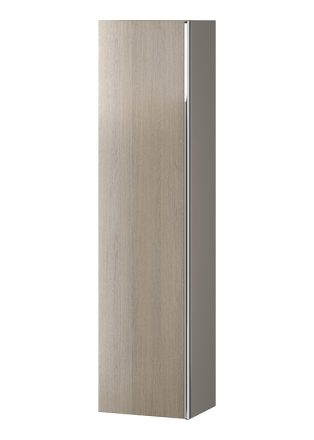 Cersanit Virgo magas szekrény 160x40 cm üveg polcokkal, szürkés tölgy felülettel és króm fogantyúval S522-034