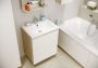 Cersanit Smart mosdószekrény Como 60 mosdóhoz, krómozott törölközőtartóval, fényes fehér előlappal S568-018
