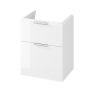 Cersanit City dupla fiókos mosdószekrény 60x45 cm, fényes fehér S584-017-DSM