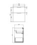 Cersanit City dupla fiókos mosdószekrény 60x45 cm, fényes fehér S584-017-DSM
