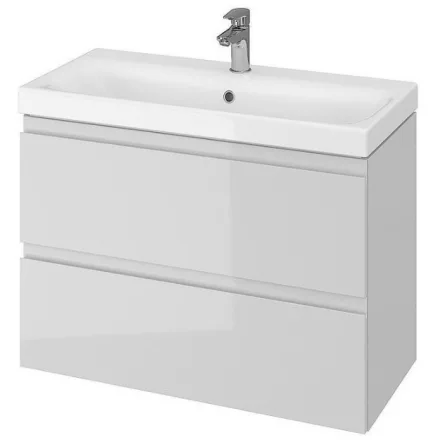 Cersanit Moduo Slim dupla fiókos mosdószekrény 80x37,5 cm, szifonkivágás nélkül, szürke S590-001-DSM