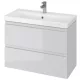 Cersanit Moduo Slim dupla fiókos mosdószekrény 80x37,5 cm, szifonkivágás nélkül, szürke S590-001-DSM