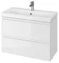 Cersanit Moduo Slim dupla fiókos mosdószekrény 80x37,5 cm, szifonkivágás nélkül, fényes fehér S590-002-DSM