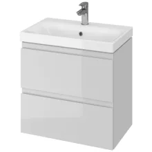   Cersanit Moduo Slim 60 dupla fiókos mosdószekrény, szifonkivágás nélkül, lapraszerelt/szürke S590-003-DSM