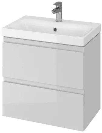 Cersanit Moduo Slim 60 dupla fiókos mosdószekrény, szifonkivágás nélkül, lapraszerelt/szürke S590-003-DSM