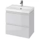 Cersanit Moduo Slim 60 dupla fiókos mosdószekrény, szifonkivágás nélkül, lapraszerelt/szürke S590-003-DSM