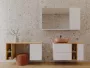 Cersanit Moduo Slim dupla fiókos mosdószekrény 50x35 cm, lapraszerelt, fényes fehér S590-006-DSM
