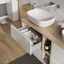 Cersanit Moduo dupla fiókos mosdószekrény 80x45 cm, szifonkivágás nélkül, lapraszerelt/fehér S590-008-DSM
