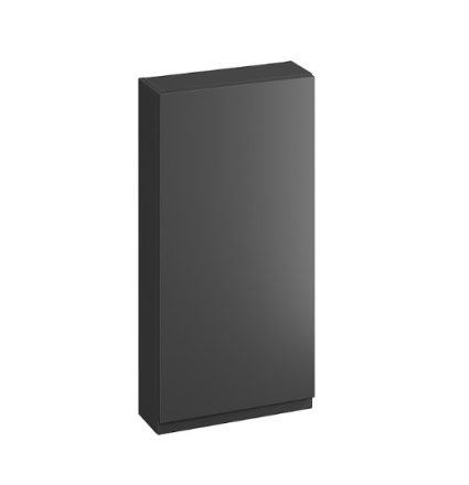 Cersanit Moduo fali ajtós szekrény 40x80 cm, üveg polcokkal, lapraszerelt, matt antracit S590-073-DSM
