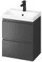 Cersanit Moduo Slim dupla fiókos mosdószekrény 50x35 cm, matt antracit S590-075-DSM