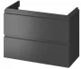 Cersanit Moduo Slim dupla fiókos mosdószekrény 80x37,5 cm, szifonkivágás nélkül, matt antracit S590-077-DSM