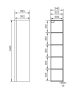 Cersanit Moduo falra függeszetett kiegészítő szekrény 160x39,5x34 polcokkal és tükörrel,  antracit S590-086