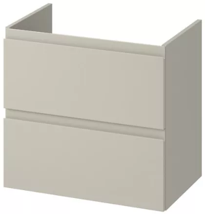 Cersanit Moduo Slim 60 dupla fiókos mosdószekrény, szifonkivágás nélkül, lapraszerelt/matt kasmír S590-106-DSM