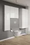 Cersanit Moduo fali ajtós szekrény 40x80 cm, üveg polcokkal, lapraszerelt, matt kasmír S590-110-DSM