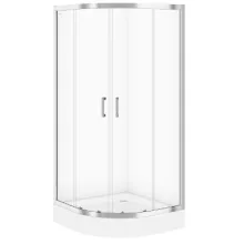   Cersanit Basic negyedköríves zuhanykabin 90x90x185 cm Tako zuhanytálcával, átlátszó üveg, króm profil S601-118