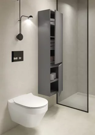 Cersanit Crea Ovális fali WC csésze Cleanon technológiával és Duroplast Slim WC ülőkével S701212