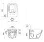 Cersanit City szögletes perem nélküli fali WC csésze rejtett rögzítéssel és lecsapódásgátlós Duroplast ülőkével S701-405