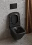 Cersanit Larga perem nélküli szögletes fali WC csésze ülőkével, matt antracit S701-611