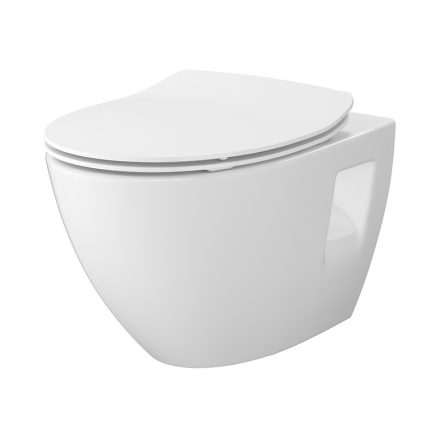 Cersanit Moduo Plus mélyöblítésű fali kerámia WC csésze szett ülőkével S701-724