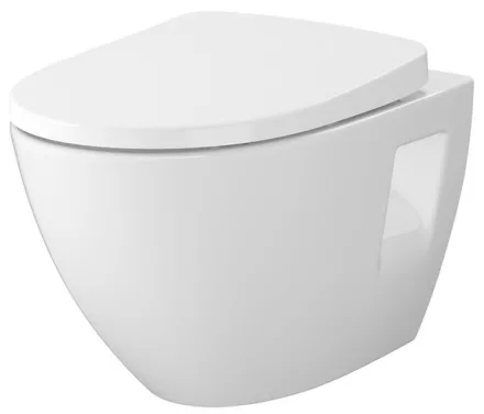 Cersanit Moduo Plus CleanOn perem nélküli fali WC csésze antibakteriális duroplast WC ülőkével, fehér S701-725