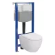Cersanit Zen Pro ívelt fali WC csésze, duroplast ülőkével, beépíthető falsík alatti tartállyal, fehér kivitelben.