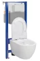 Cersanit Zen Pro ívelt fali WC csésze, duroplast ülőkével, beépíthető falsík alatti tartállyal, fehér kivitelben.