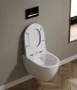 Cersanit Zen Pro ívelt fali WC csésze, duroplast ülőkével, beépíthető falsík alatti tartállyal, fehér kivitelben.