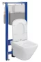 Cersanit Larga szögletes fali WC csésze, duroplast ülőkével, beépíthető falsík alatti tartállyal, fehér kivitel.