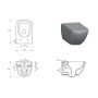 Cersanit Zen Pro Square kerámia fali WC csésze VORTEX öblítési technológiával,  SoftClose ülőkével S701-882