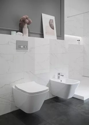 Cersanit City Pro Square kerámia fali WC csésze VORTEX öblítési technológiával Duroplast ülőkével S701-884